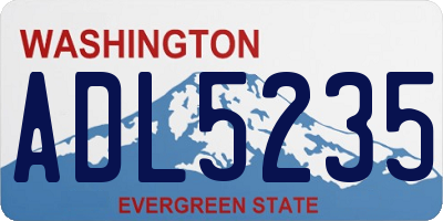 WA license plate ADL5235