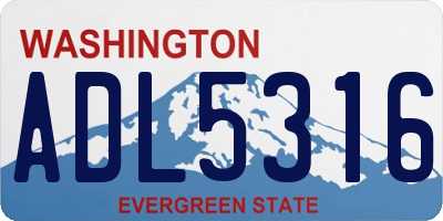 WA license plate ADL5316