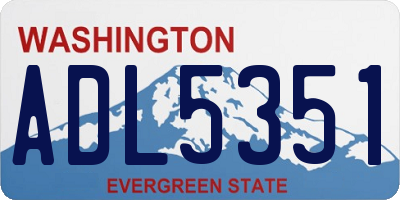 WA license plate ADL5351