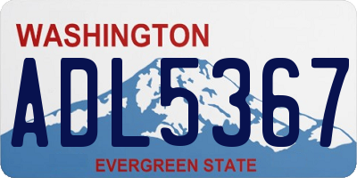 WA license plate ADL5367