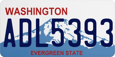 WA license plate ADL5393