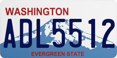 WA license plate ADL5512