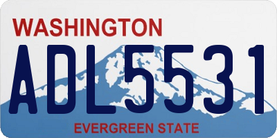 WA license plate ADL5531