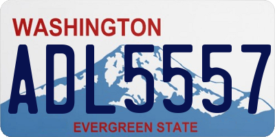 WA license plate ADL5557