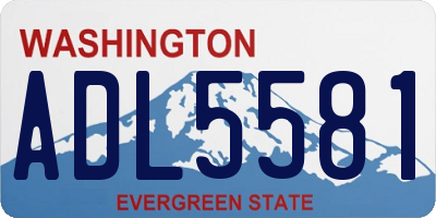 WA license plate ADL5581