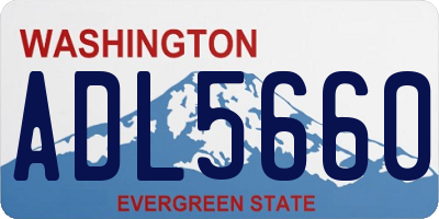WA license plate ADL5660