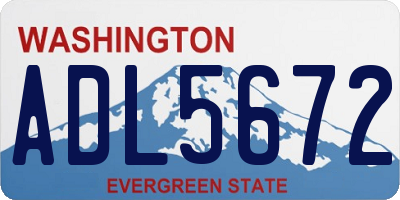 WA license plate ADL5672