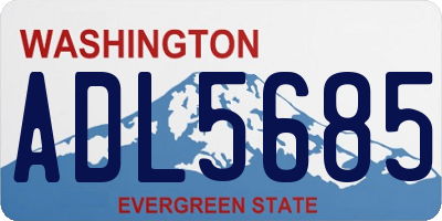WA license plate ADL5685