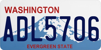 WA license plate ADL5706