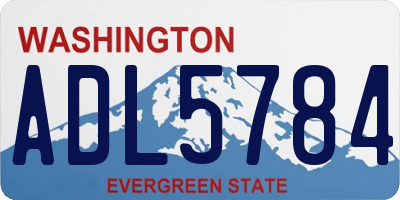 WA license plate ADL5784
