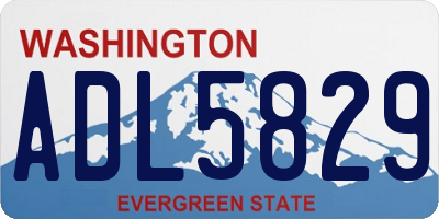 WA license plate ADL5829