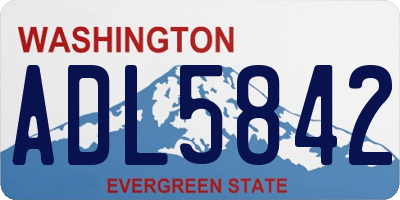 WA license plate ADL5842