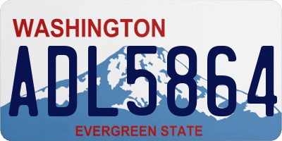 WA license plate ADL5864