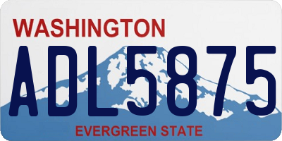 WA license plate ADL5875