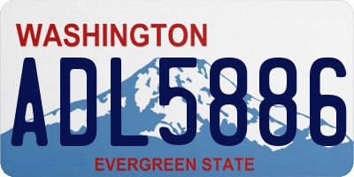 WA license plate ADL5886