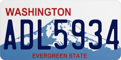 WA license plate ADL5934