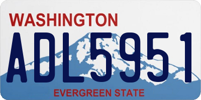 WA license plate ADL5951