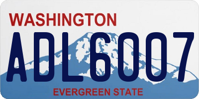 WA license plate ADL6007