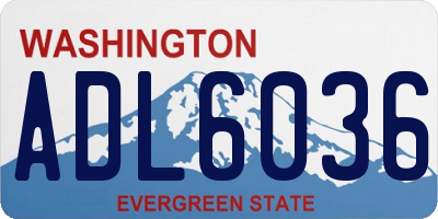 WA license plate ADL6036