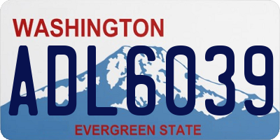 WA license plate ADL6039