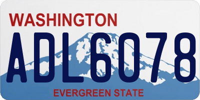 WA license plate ADL6078