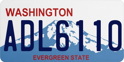 WA license plate ADL6110