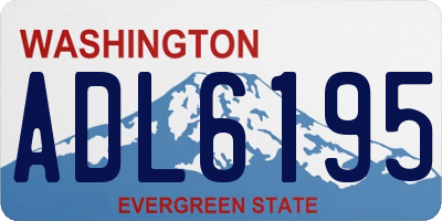WA license plate ADL6195