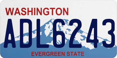 WA license plate ADL6243