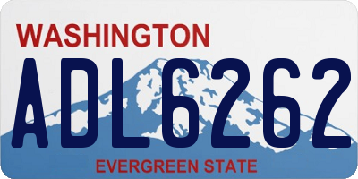 WA license plate ADL6262