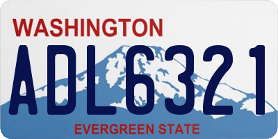 WA license plate ADL6321