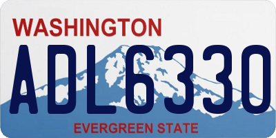 WA license plate ADL6330