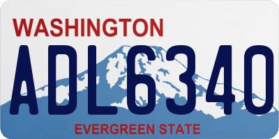 WA license plate ADL6340