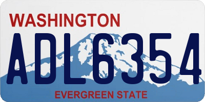 WA license plate ADL6354