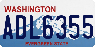 WA license plate ADL6355