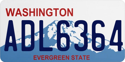 WA license plate ADL6364