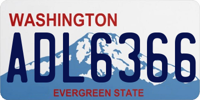 WA license plate ADL6366