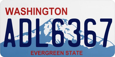 WA license plate ADL6367