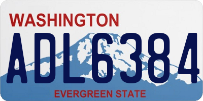 WA license plate ADL6384