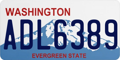 WA license plate ADL6389
