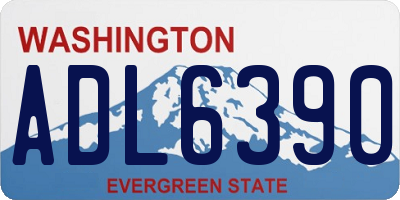 WA license plate ADL6390