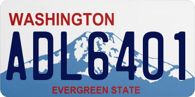 WA license plate ADL6401