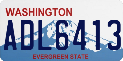 WA license plate ADL6413