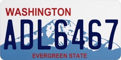 WA license plate ADL6467