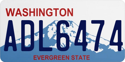 WA license plate ADL6474