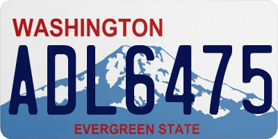 WA license plate ADL6475