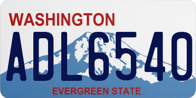 WA license plate ADL6540