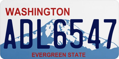 WA license plate ADL6547