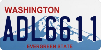 WA license plate ADL6611
