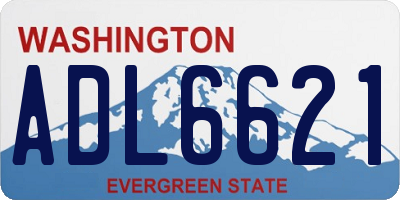 WA license plate ADL6621