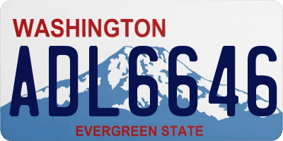 WA license plate ADL6646